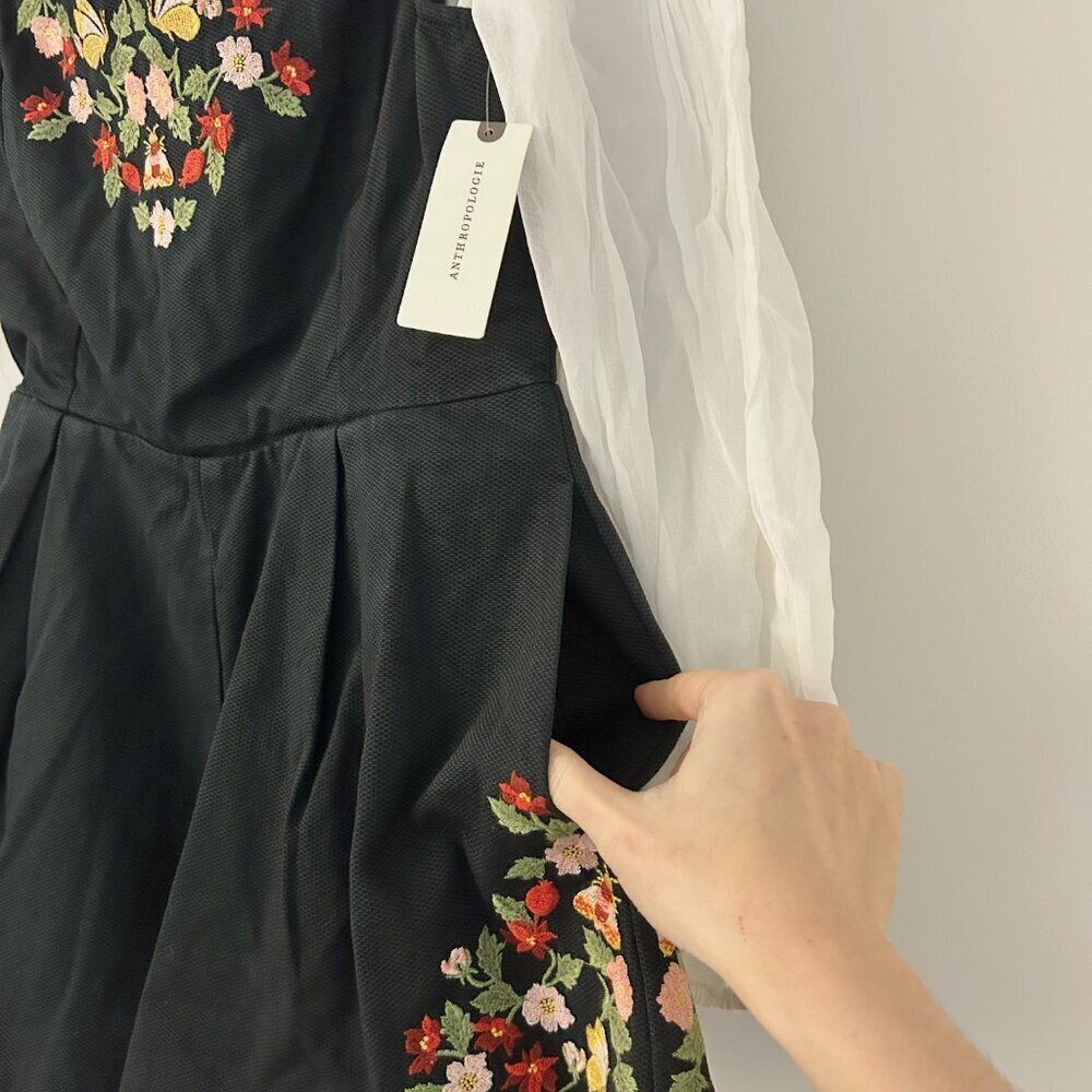 Anthropologie Maeve Long-Sleeve Embroidered Twofer Romper Size 2 NWT - Picture 15 of 15